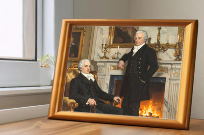 Custom Royal Family Portrait | Gentlemen by Firelight | Personalized Wall Art Gift