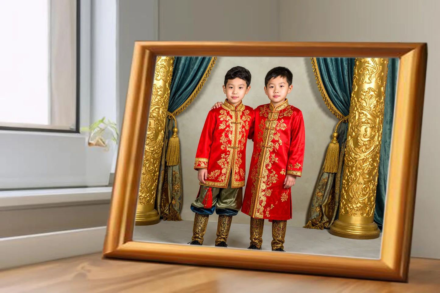 Custom Royal Family Portrait | Dynasty in Crimson | Personalized Wall Art Gift