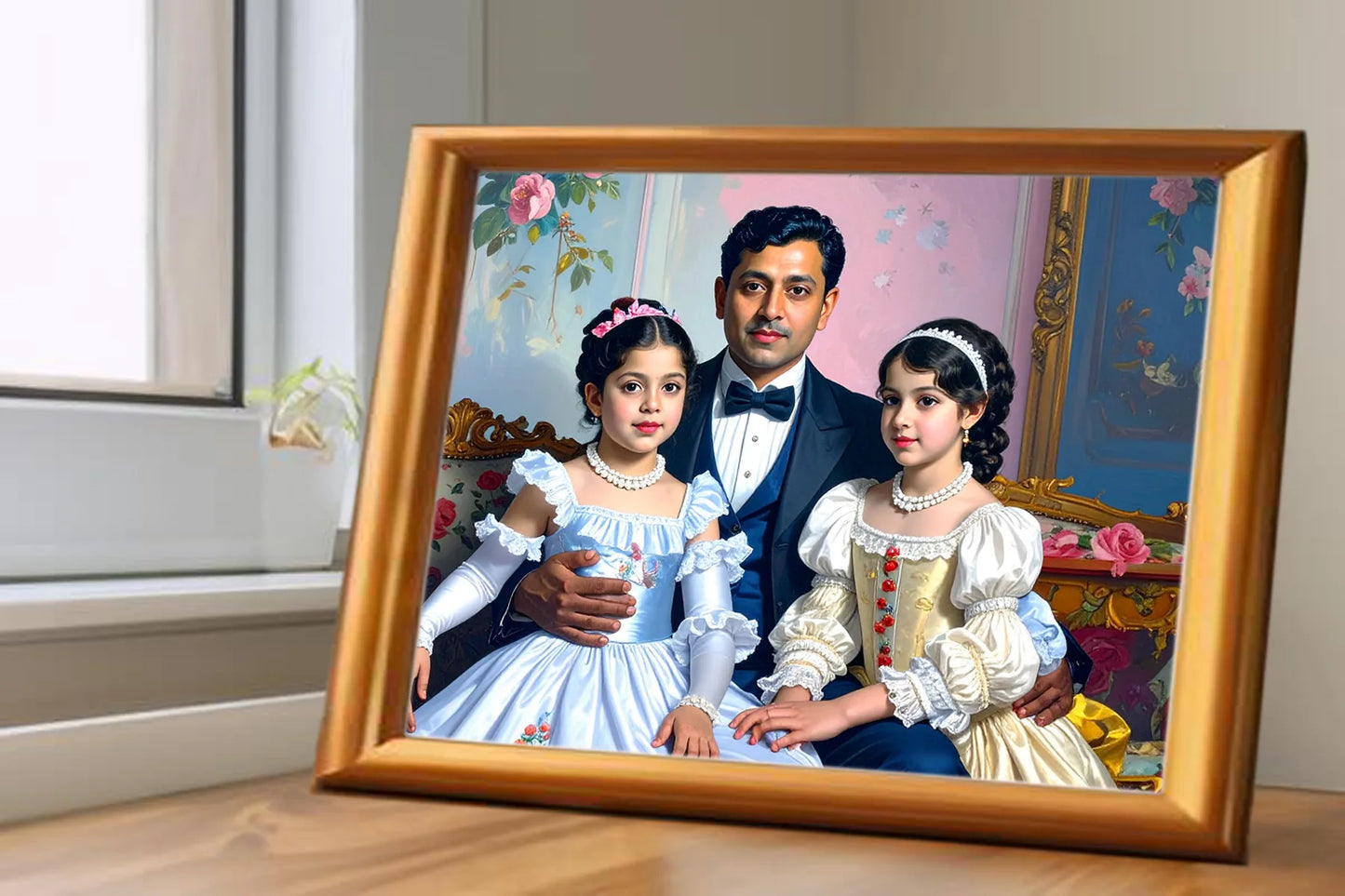 Custom Royal Family Portrait | The Sapphire Bough 3 | Personalized Wall Art Gift