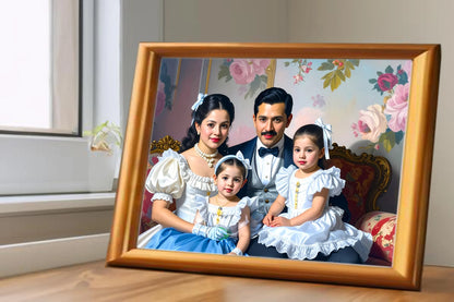 Custom Royal Family Portrait | The Sapphire Bough 4 | Personalized Wall Art Gift