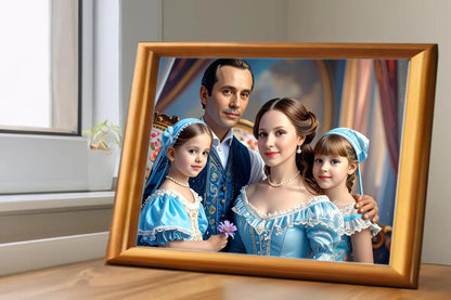 Custom Royal Family Portrait | The Sapphire Bough 5 | Personalized Wall Art Gift