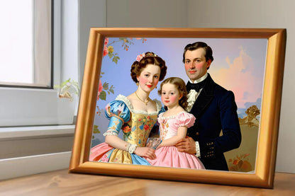Custom Royal Family Portrait | The Garden Court of Rosemont | Personalized Wall Art Gift
