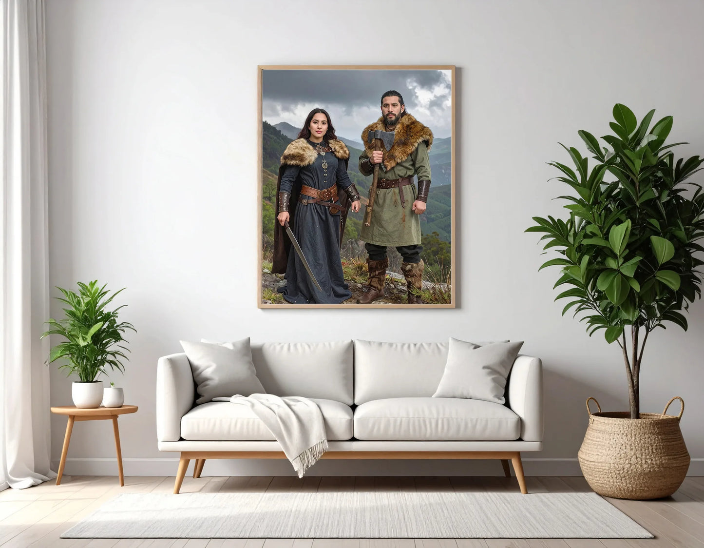 Custom Royal Couple Portrait | Rugged Highland Couple | Personalized Wall Art Gift