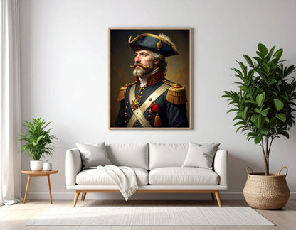 Custom Royal Human Portrait | Admiral Thalric | Personalized Wall Art Gift for him