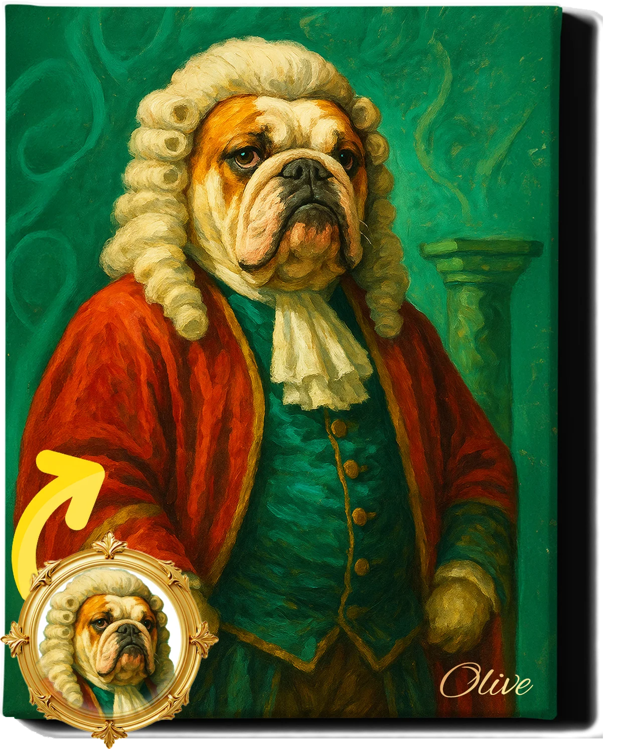 Custom Royal Pet Portrait | Sir Toby of Treatshire | Personalized Wall Art for Pet Lovers
