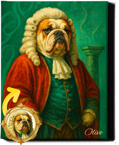 Custom Royal Pet Portrait | Sir Toby of Treatshire | Personalized Wall Art for Pet Lovers