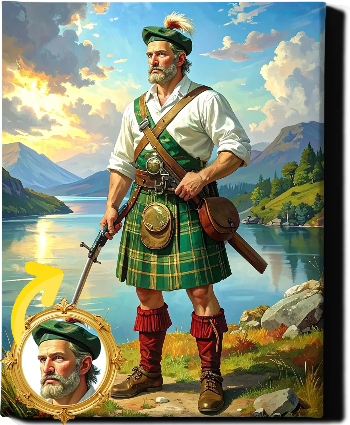 Custom Royal Human Portrait | Callum of Glen | Personalized Wall Art Gift for him