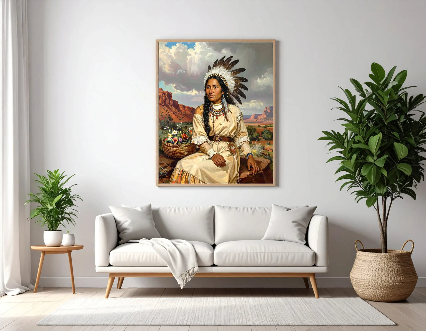 Custom Royal Human Portrait | Native Tribal Matriarch | Personalized Wall Art Gift for her
