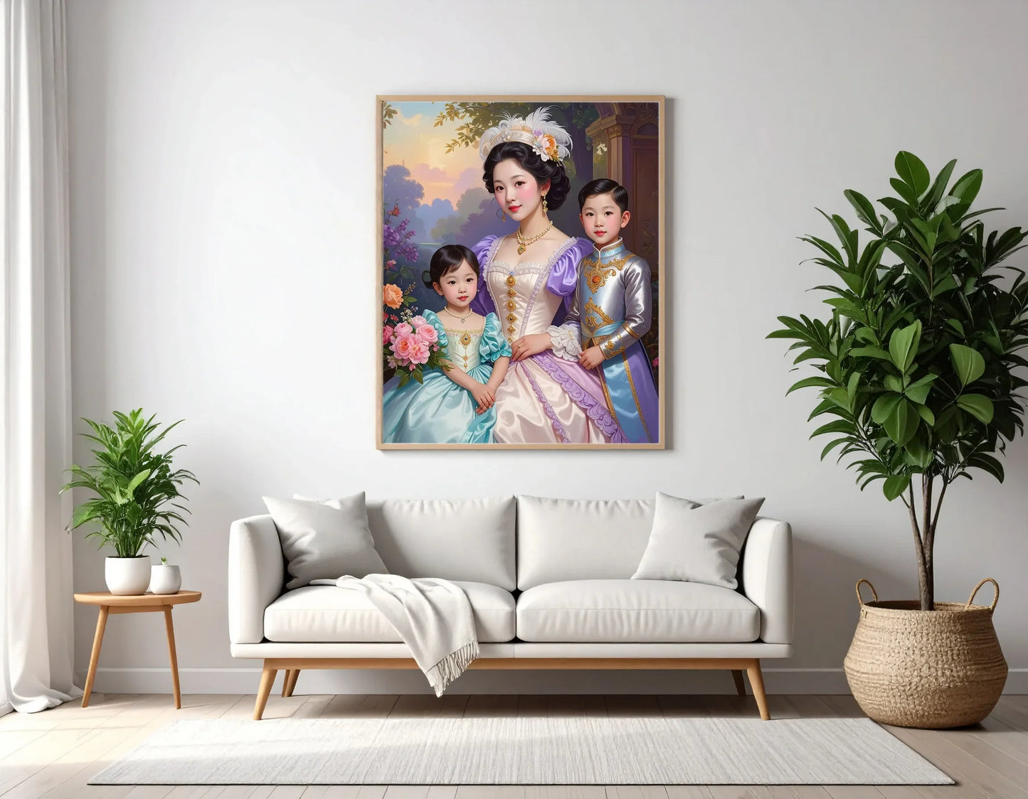 Custom Royal Family Portrait | Petals of Nobility | Personalized Wall Art Gift