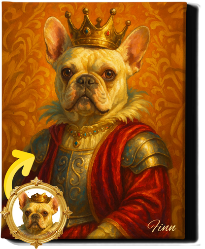 Custom Royal Pet Portrait | Sir Barksalot | Personalized Wall Art for Pet Lovers