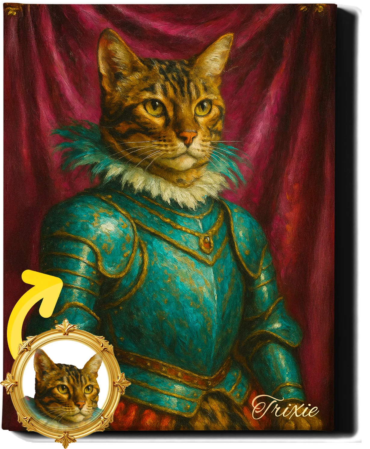 Custom Royal Pet Portrait | Lord Theodore Tails | Personalized Wall Art for Pet Lovers