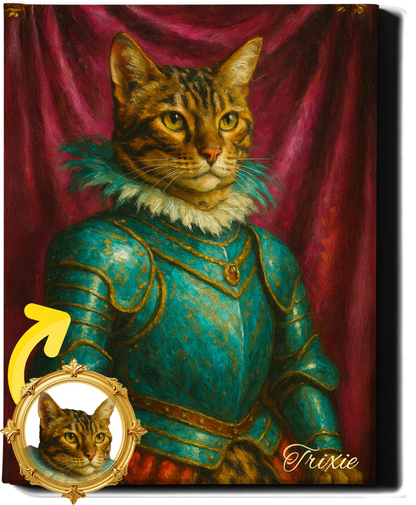 Custom Royal Pet Portrait | Lord Theodore Tails | Personalized Wall Art for Pet Lovers