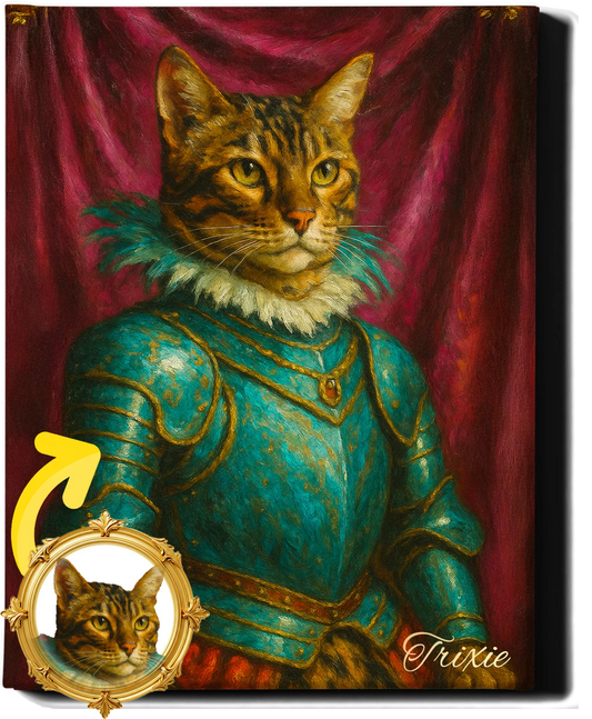 Custom Royal Pet Portrait | Lord Theodore Tails | Personalized Wall Art for Pet Lovers