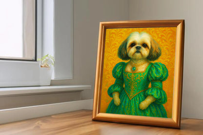 Custom Royal Pet Portrait | Duchess Furrington | Personalized Wall Art for Pet Lovers