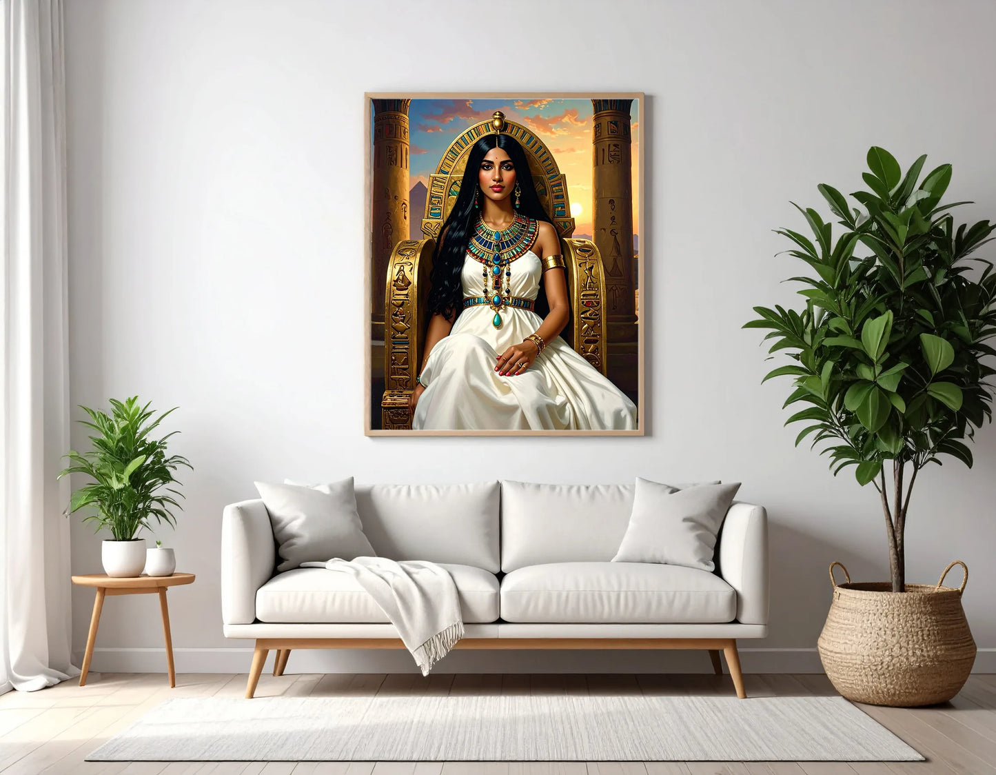 Custom Royal Human Portrait | Queen of Ancient Egypt | Personalized Wall Art Gift for her
