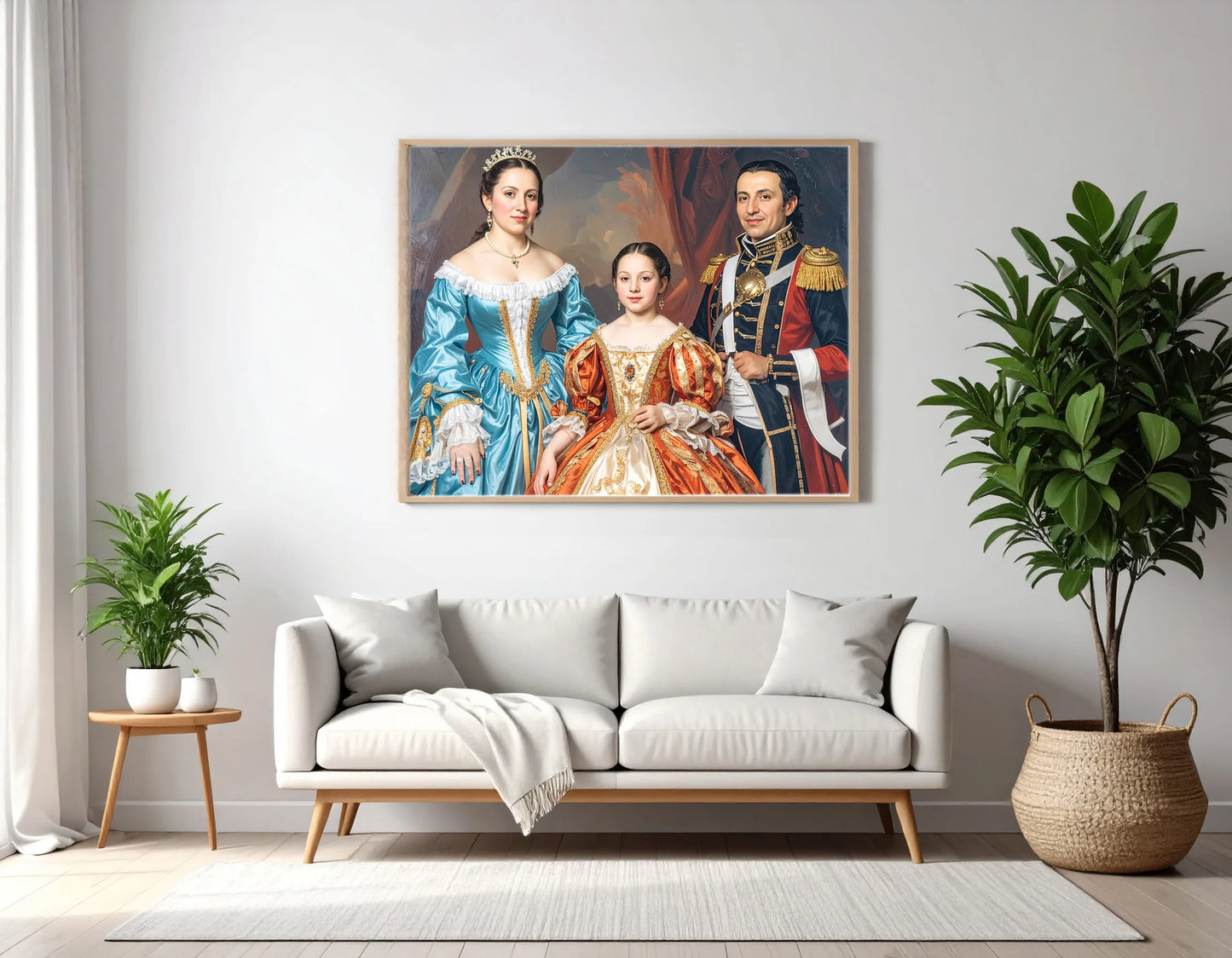 Custom Royal Family Portrait | Dynasty of the Crimson Sash | Personalized Wall Art Gift