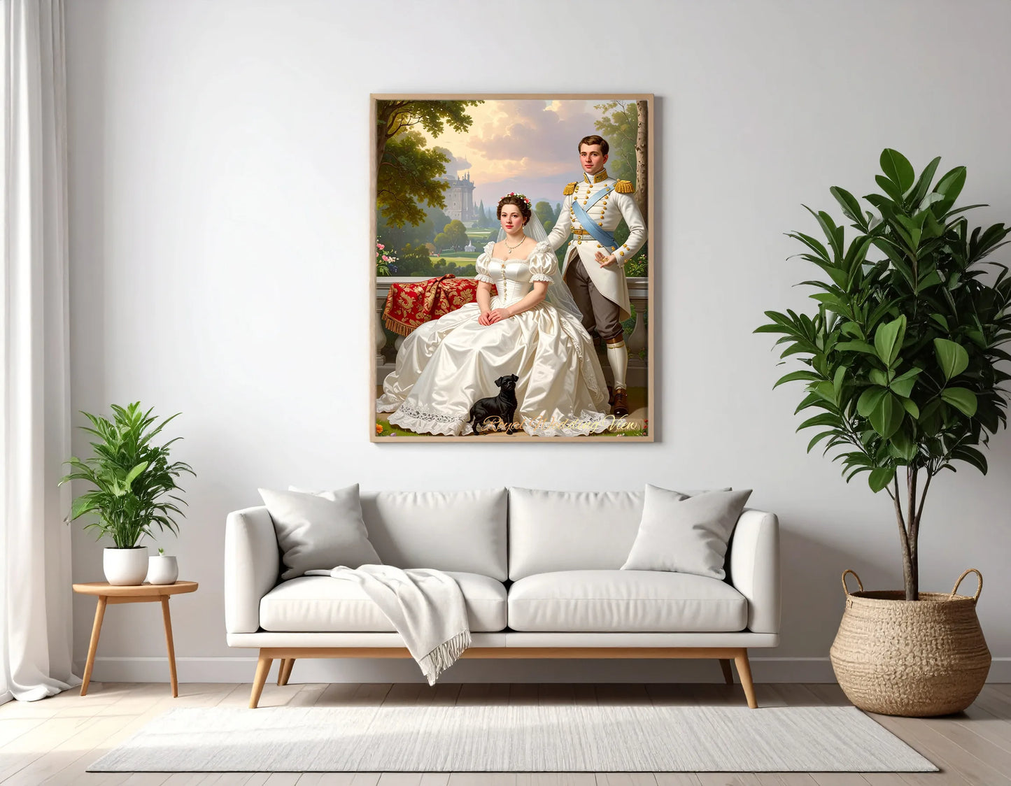 Custom Royal Couple Portrait | Royal Wedding View | Personalized Wall Art Gift