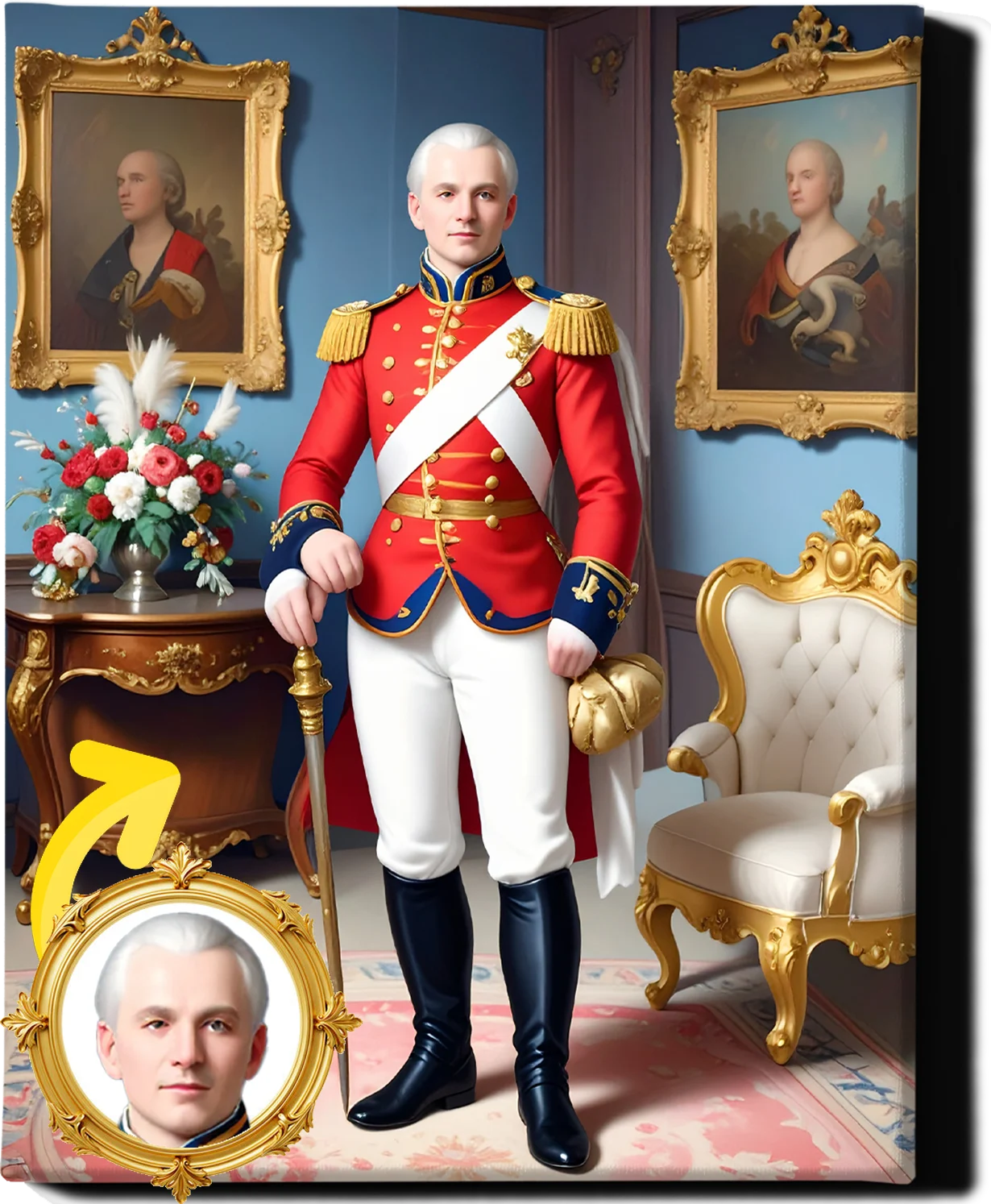 Custom Royal Human Portrait | Lord Ashmere | Personalized Wall Art Gift for him