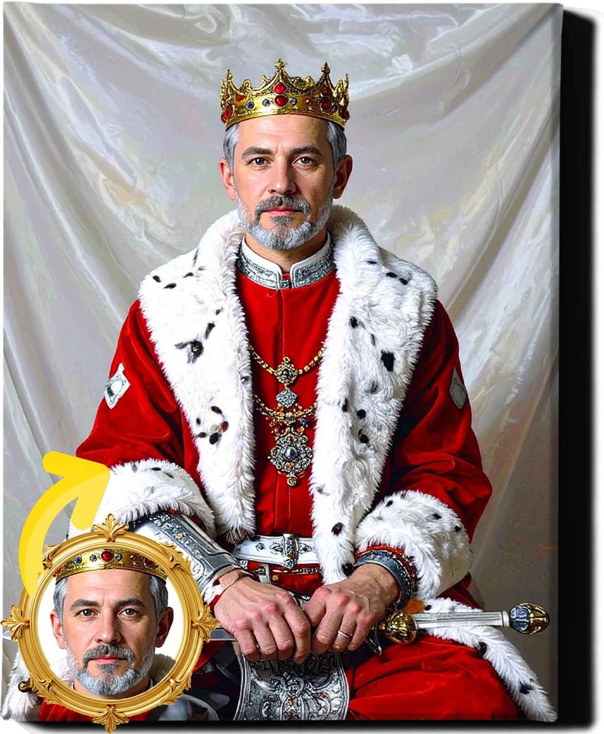 Custom Royal Human Portrait | King Edran | Personalized Wall Art Gift for him