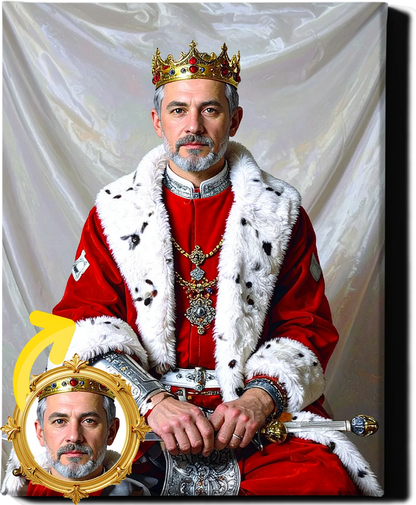 Custom Royal Human Portrait | King Edran | Personalized Wall Art Gift for him