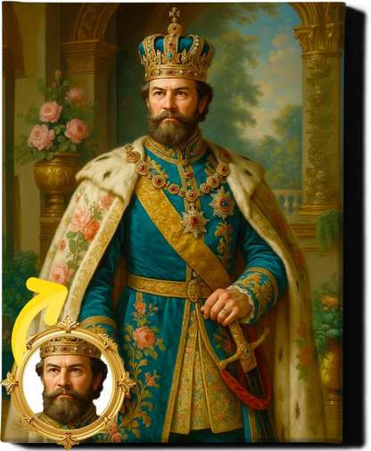 Custom Royal Human Portrait | King Alaric the Florid | Personalized Wall Art Gift for him