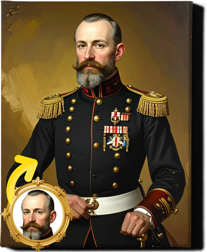 Custom Royal Human Portrait | General Thorne of the Imperial Guard | Personalized Wall Art Gift for him