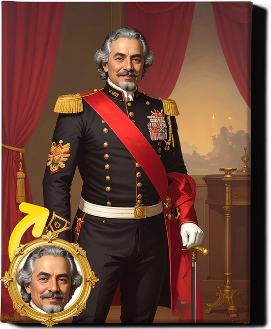 Custom Royal Human Portrait | Lord Mercier | Personalized Wall Art Gift for him