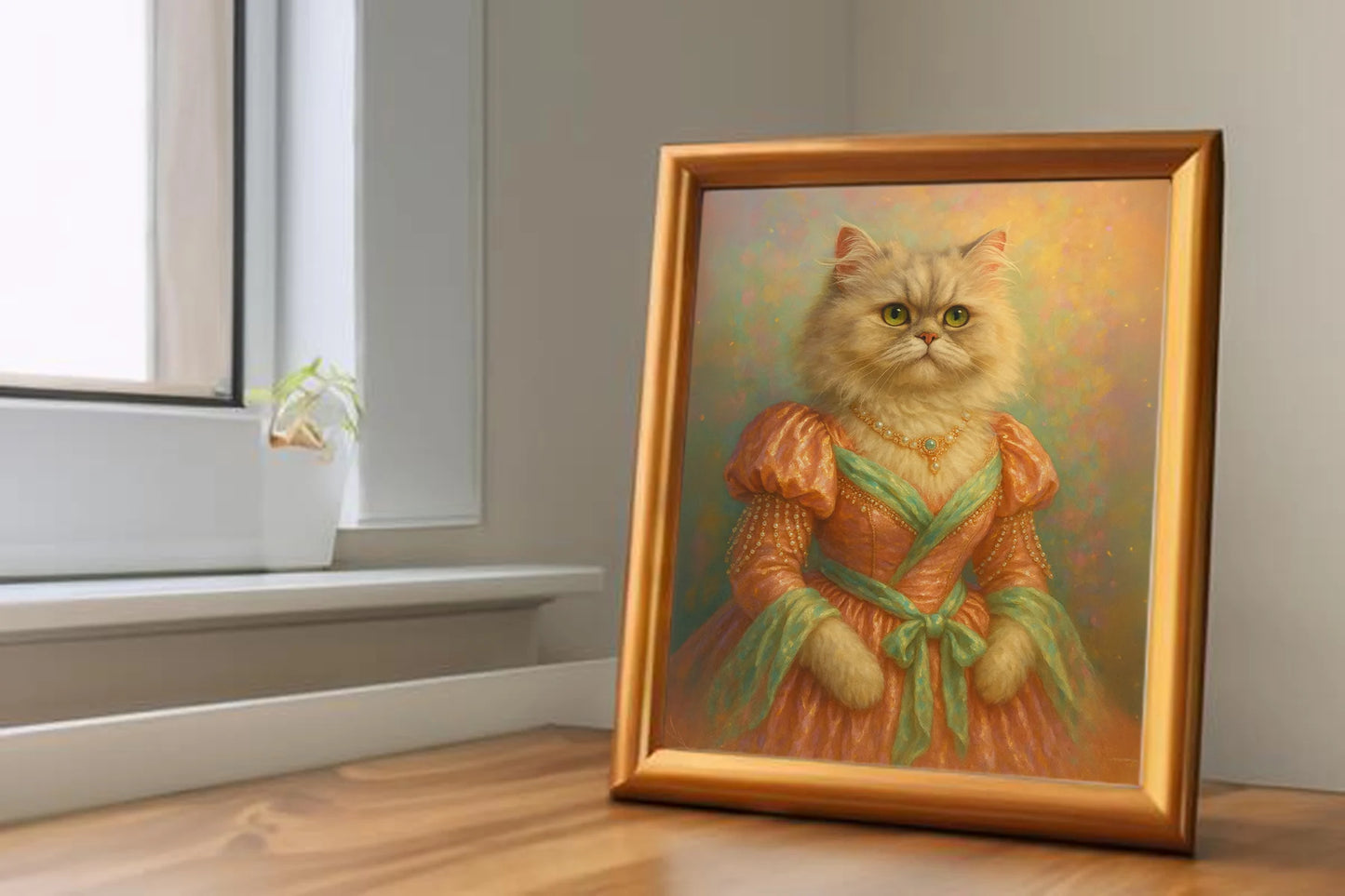 Custom Royal Pet Portrait | Lady Velvetpaws | Personalized Wall Art for Pet Lovers