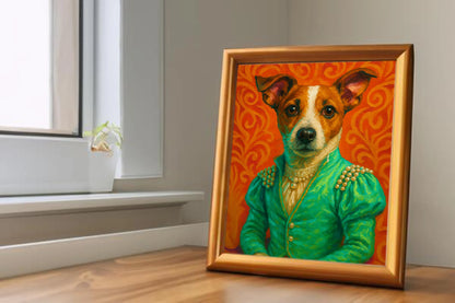 Custom Royal Pet Portrait | Lady Whiskerella | Personalized Wall Art for Pet Lovers