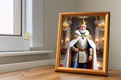 Custom Royal Human Portrait | Emperor Aurelius the Magnificent| Personalized Wall Art Gift for him