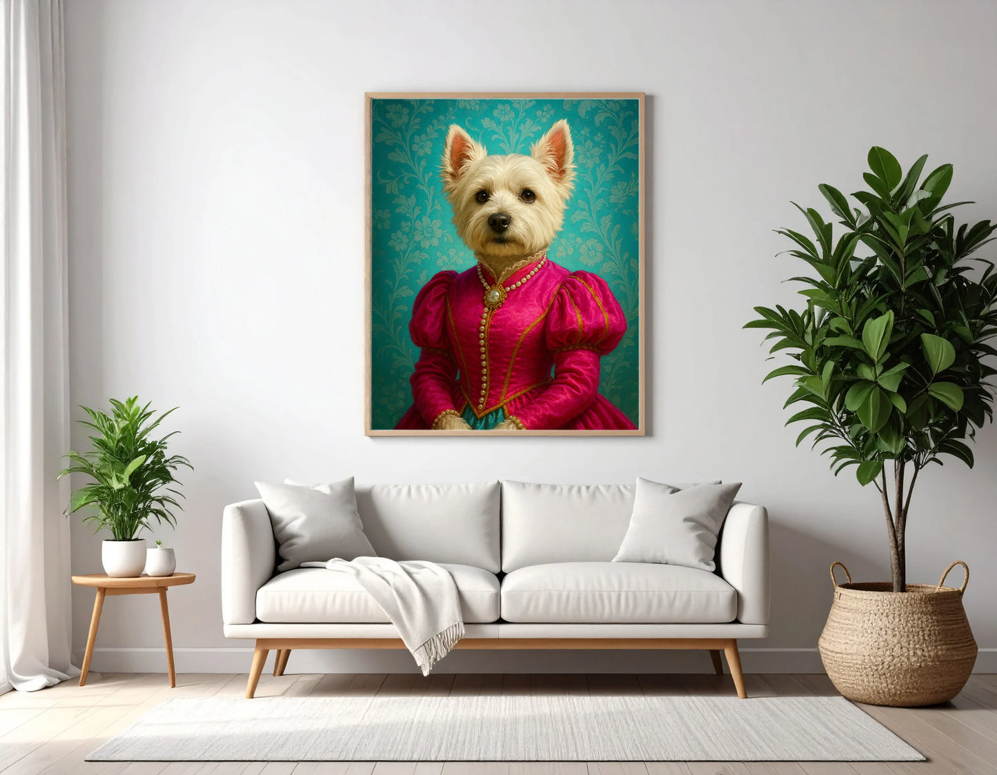 Custom Royal Pet Portrait | Aurora Tinseltoes | Personalized Wall Art for Pet Lovers