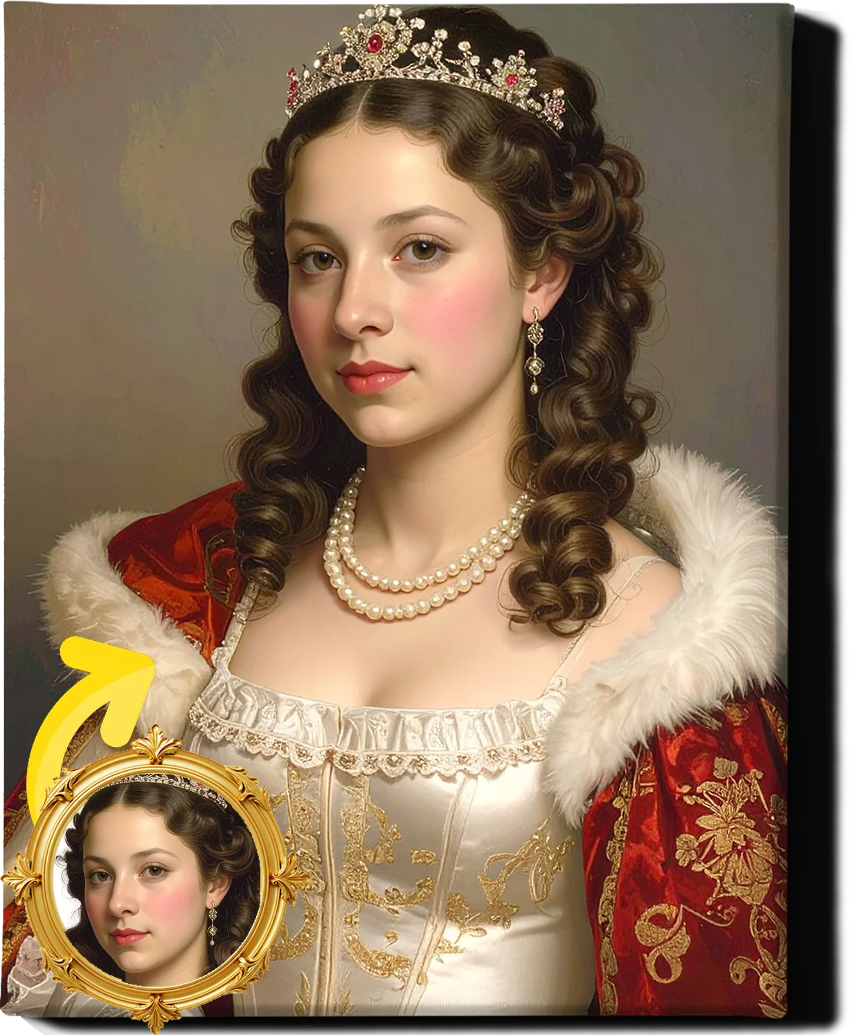 Custom Royal Human Portrait | Imperial Commander | Personalized Wall Art Gift for her