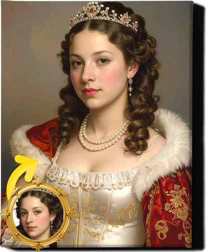 Custom Royal Human Portrait | Imperial Commander | Personalized Wall Art Gift for her