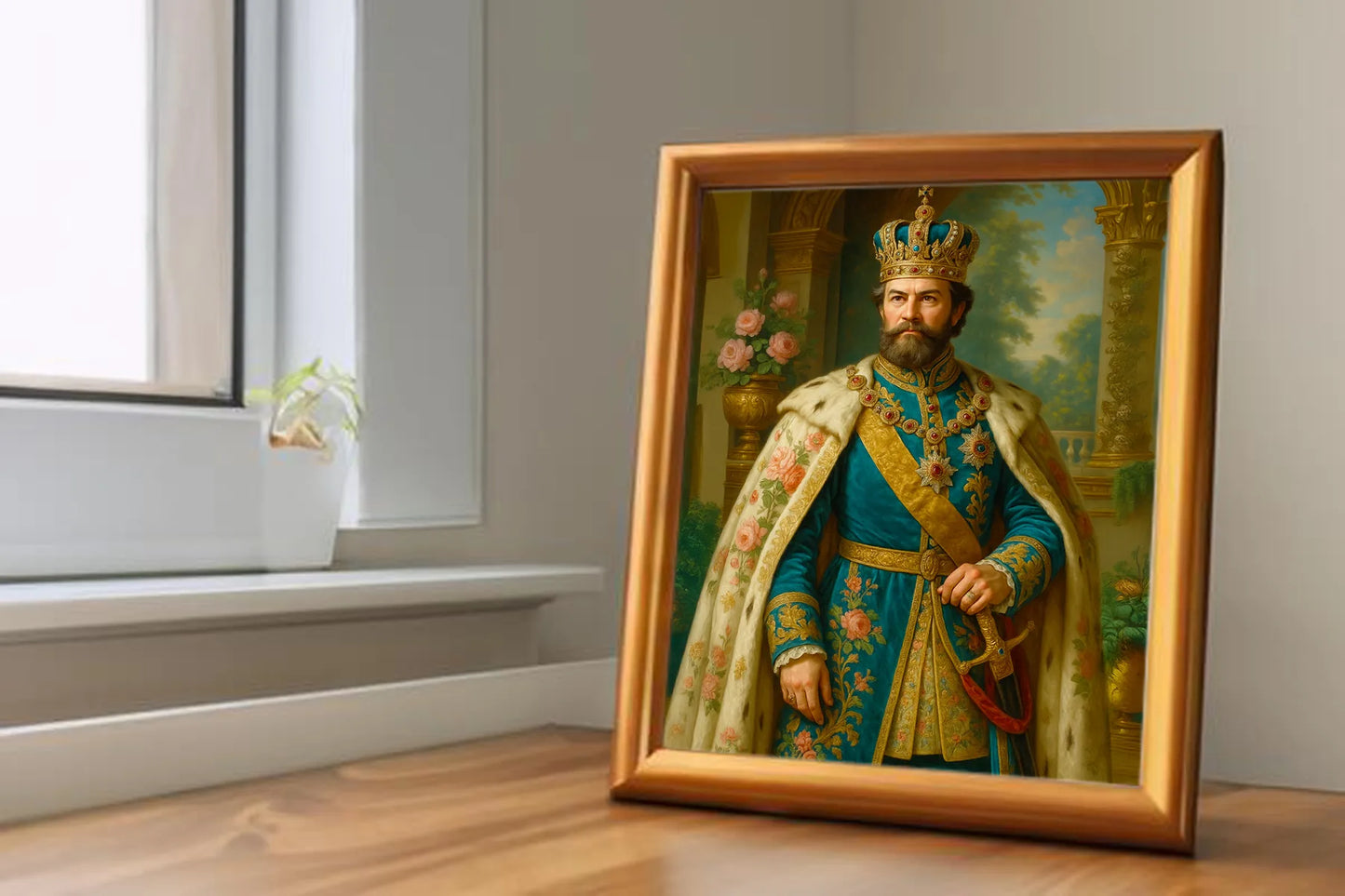 Custom Royal Human Portrait | King Alaric the Florid | Personalized Wall Art Gift for him