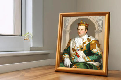 Custom Royal Human Portrait | King Leopold | Personalized Wall Art Gift for him