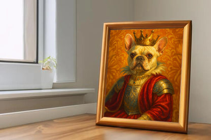 Custom Royal Pet Portrait | Sir Barksalot | Personalized Wall Art for Pet Lovers