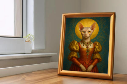 Custom Royal Pet Portrait | Seraphina | Personalized Wall Art for Pet Lovers