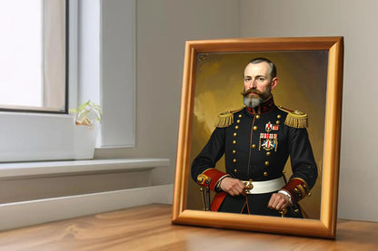 Custom Royal Human Portrait | General Thorne of the Imperial Guard | Personalized Wall Art Gift for him