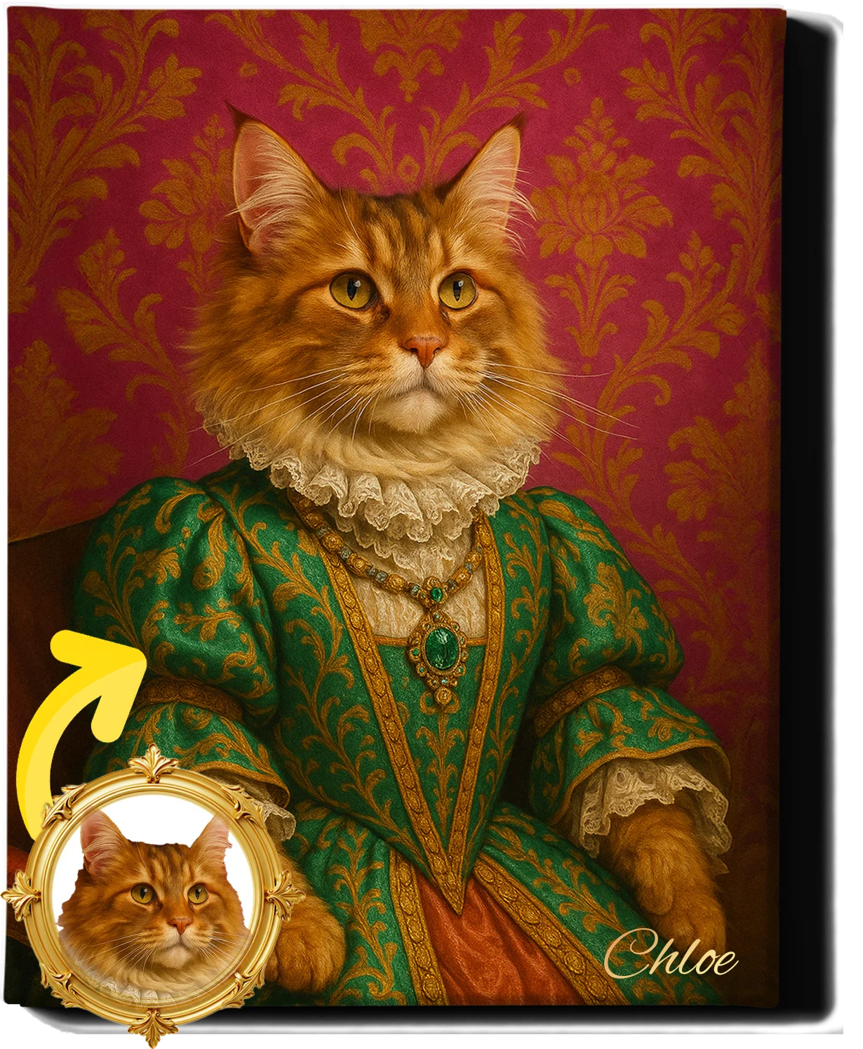 Custom Royal Pet Portrait | Colonel Pawsworth | Personalized Wall Art for Pet Lovers