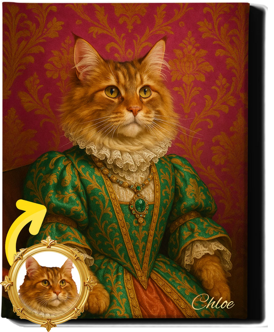 Custom Royal Pet Portrait | Colonel Pawsworth | Personalized Wall Art for Pet Lovers