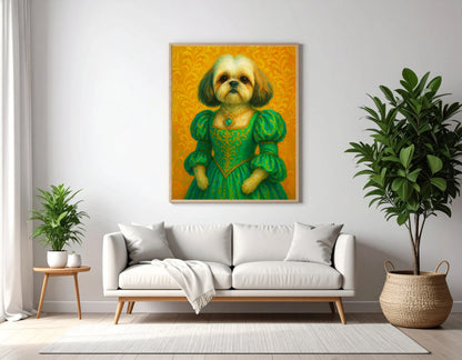Custom Royal Pet Portrait | Duchess Furrington | Personalized Wall Art for Pet Lovers