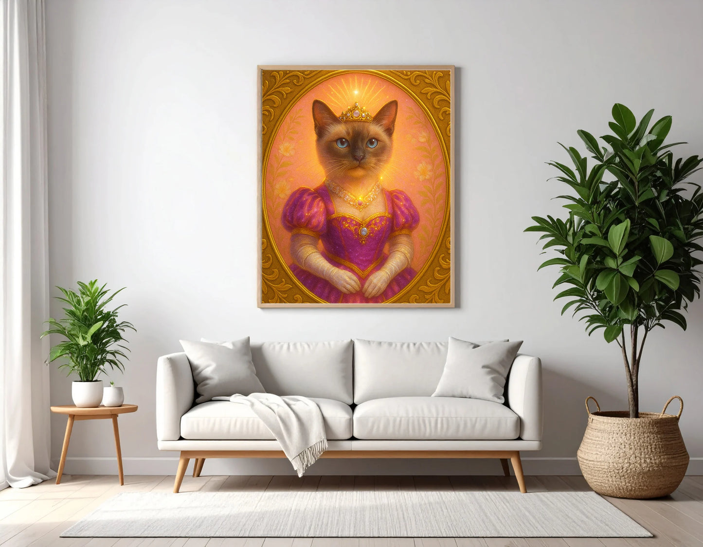 Custom Royal Pet Portrait | Pearl the Portraited | Personalized Wall Art for Pet Lovers