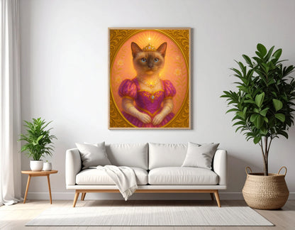 Custom Royal Pet Portrait | Pearl the Portraited | Personalized Wall Art for Pet Lovers