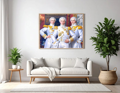 Custom Royal Family Portrait | The White Command | Personalized Wall Art Gift