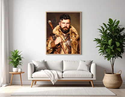 Custom Royal Human Portrait | Wulfric the Iron | Personalized Wall Art Gift for him